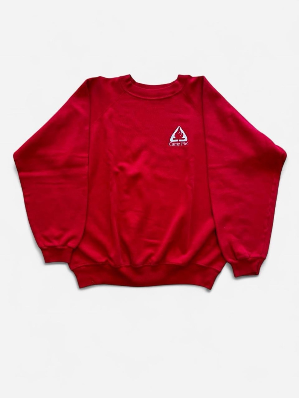Vintage 80s Campfire Ragland Sweatshirt Size L Cabincore Made In USA Crewneck